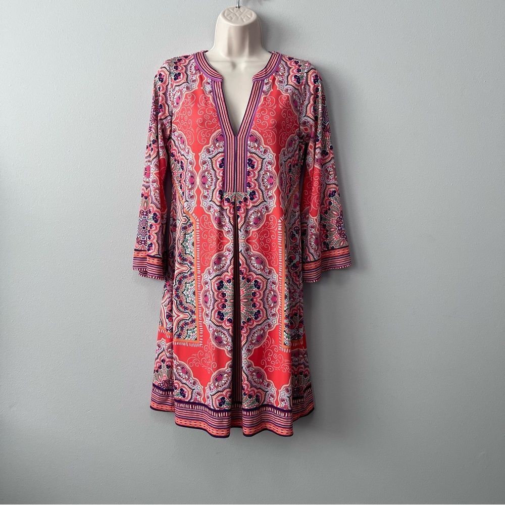 Hale Bob Orange/Purple Amiyah Dress Size S